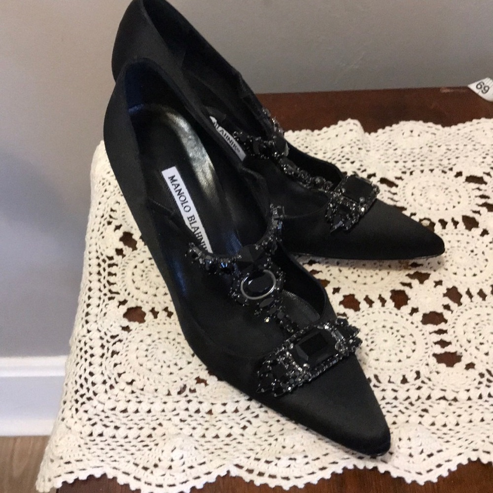 Manolo Blahnik silk heels